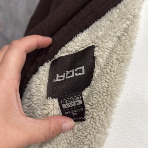 Men's Brown Sherpa-Lined Military Jacket - Picture 3 of 3